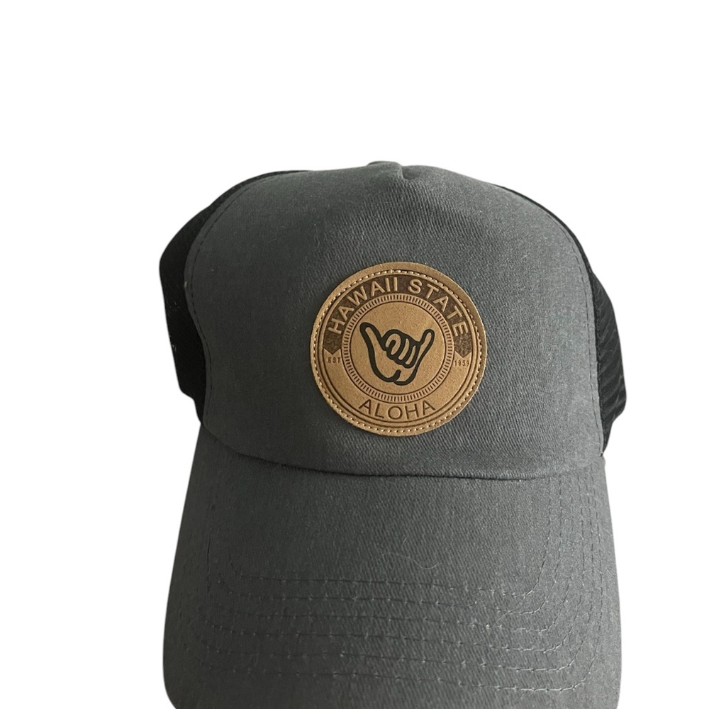 Gray and Black Hawaii State Aloha Cap